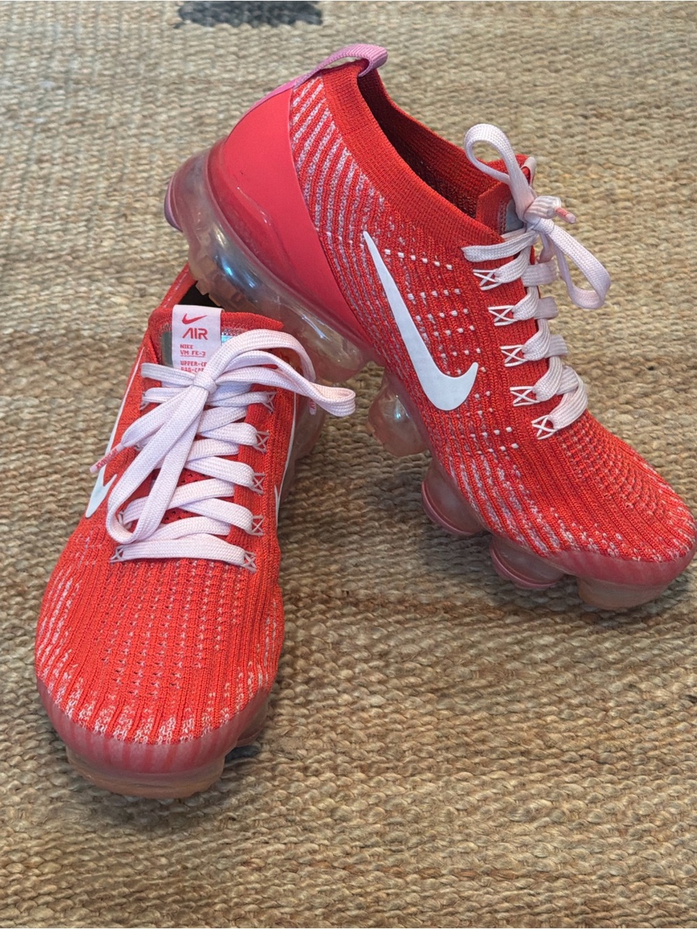 Nike Women's VaporMax Flyknit Sneakers - Red/Pink
